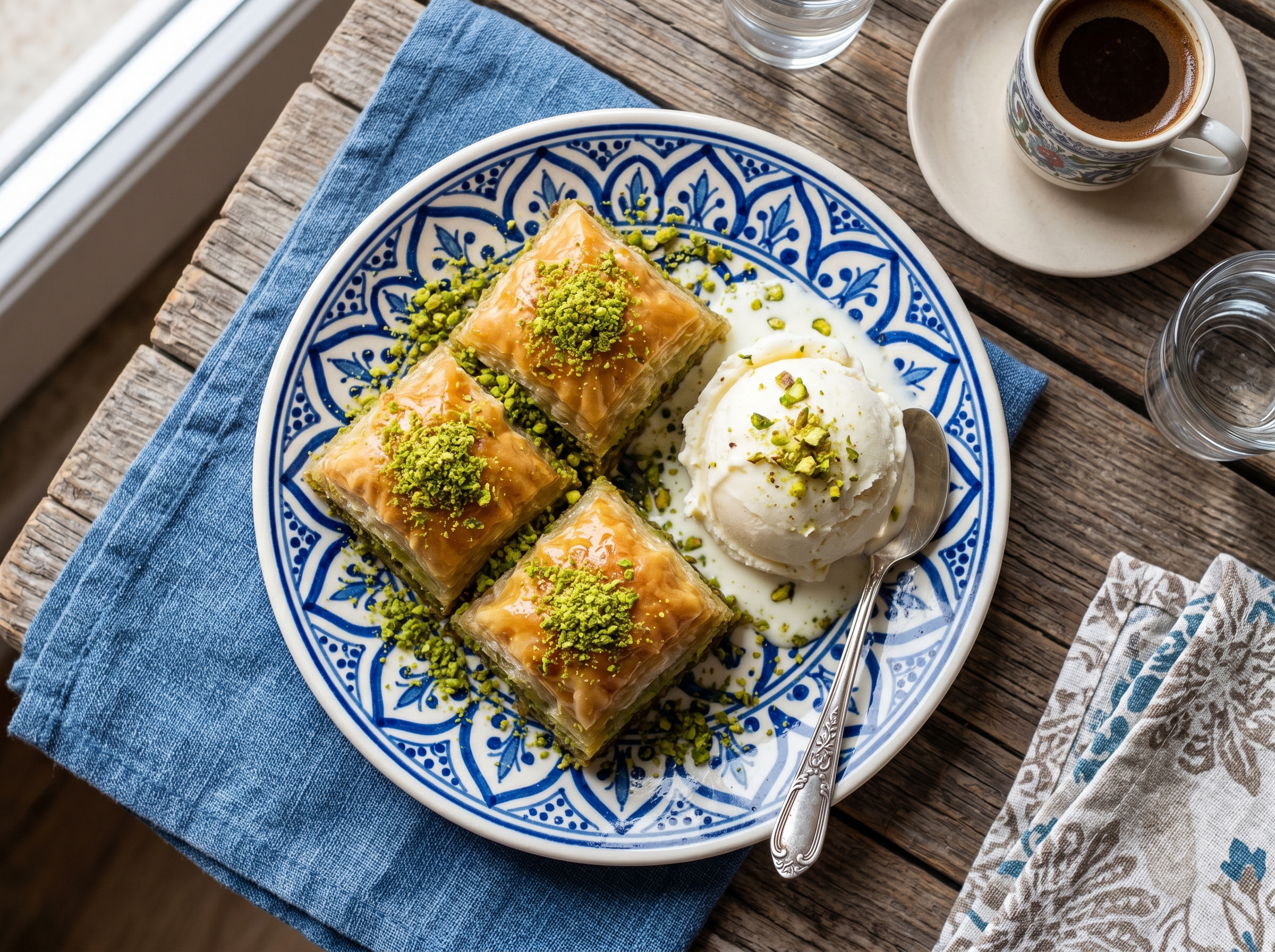Baklava mit Eis